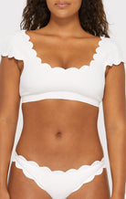 Scalloped Mexico Top in Coconut MARYSIA