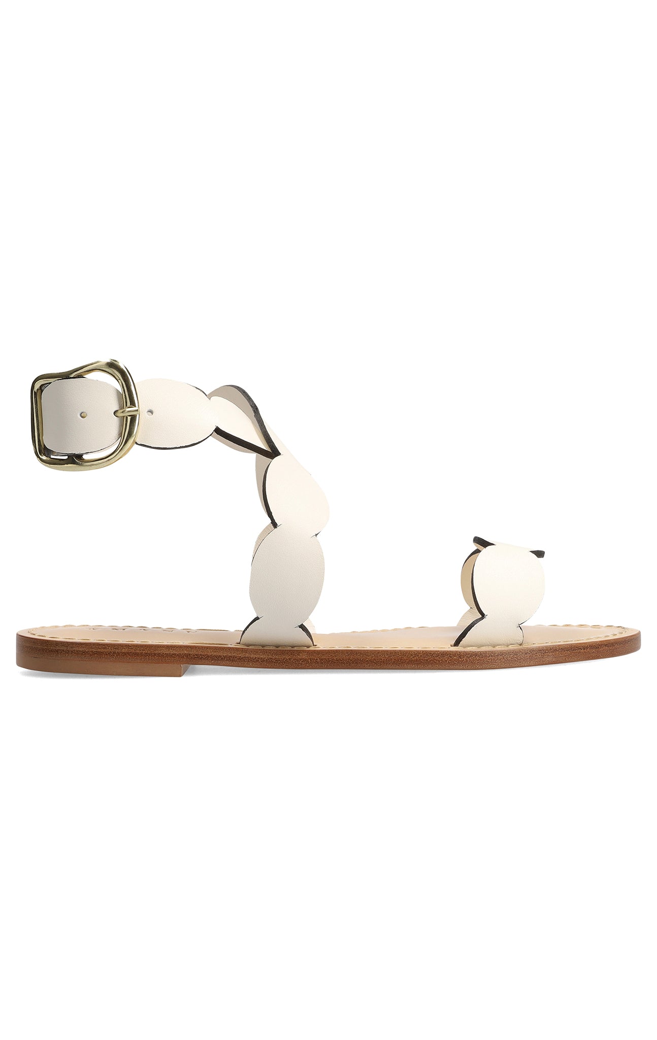 MARYSIA X AMANU Virunga Scallop Sandal in white