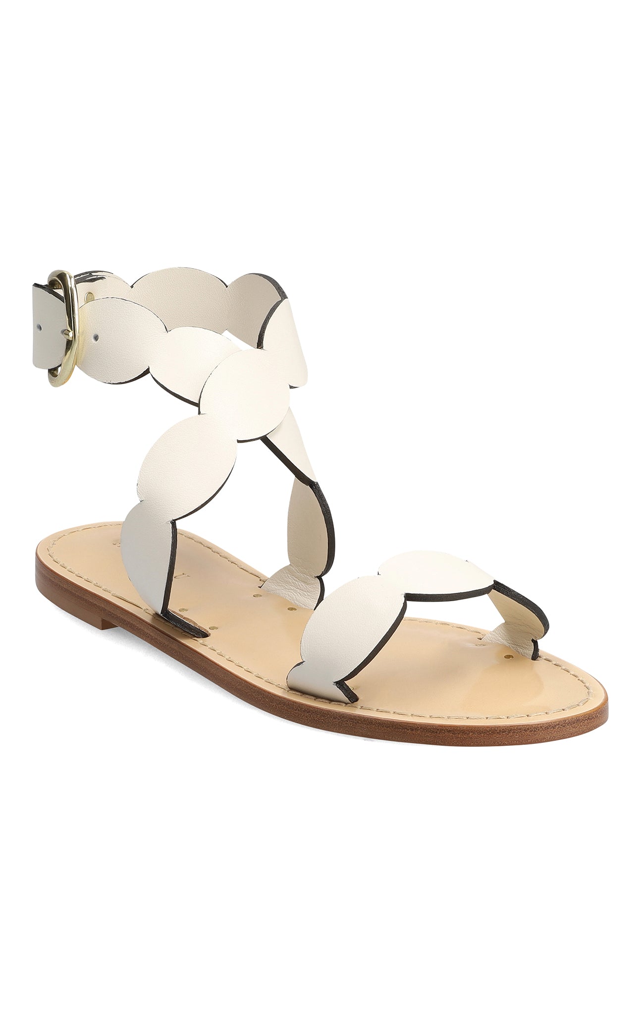 MARYSIA X AMANU Virunga Scallop Sandal in white