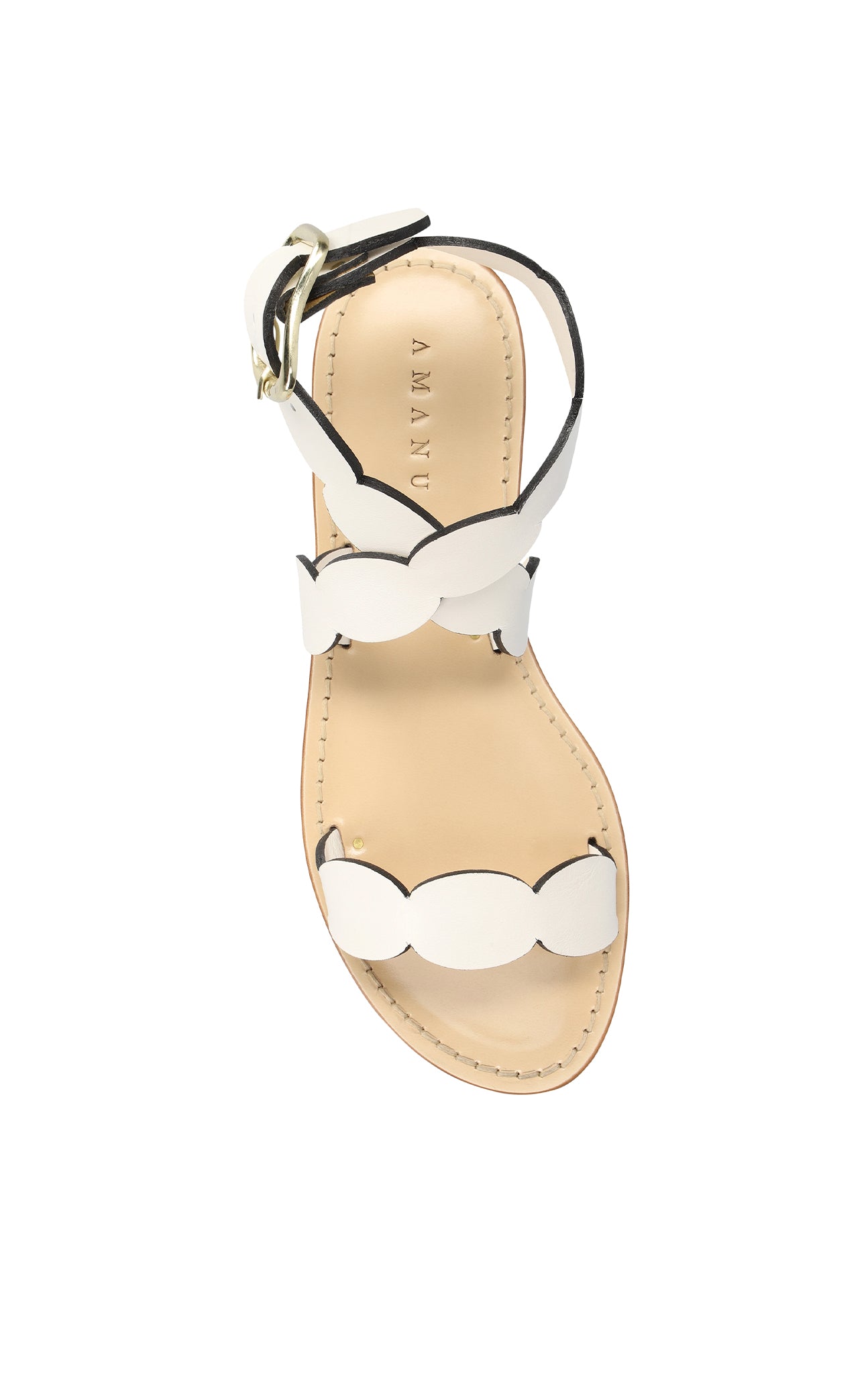 MARYSIA X AMANU Virunga Scallop Sandal in white