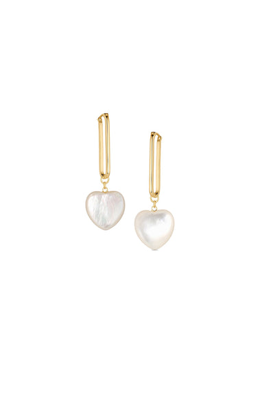☆HEI☆ nacre heart earring HE23SPESG184XXFR Gold and Mother-of-pearl XXS heart Earrings | TOUS