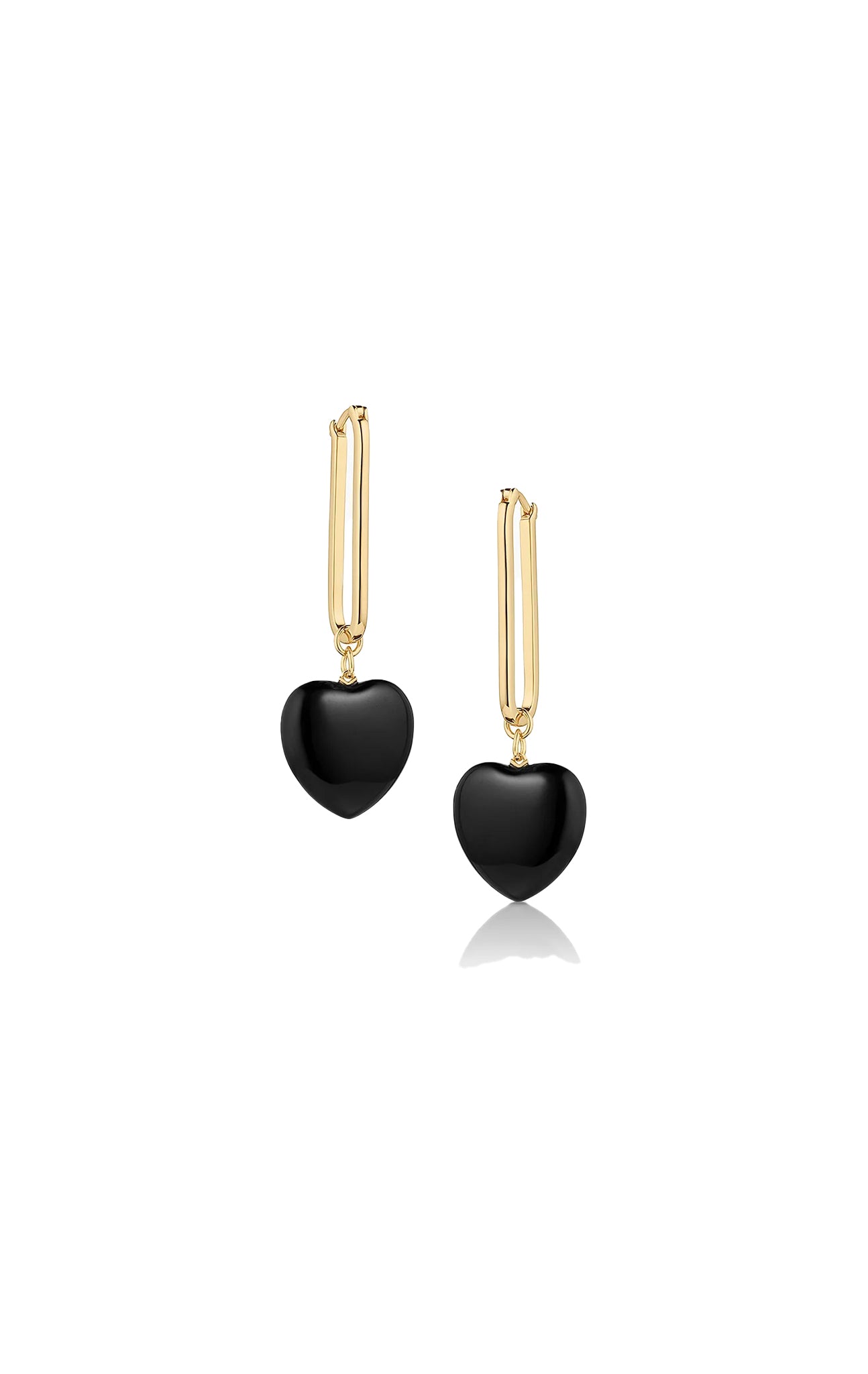 Gemma Onyx Heart Hoop Earrings MARYSIA