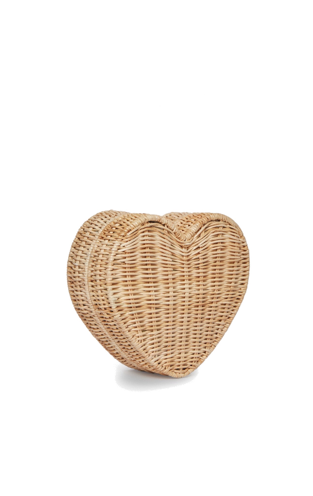 Sisal Heart Wicker Straw Clutch Bag