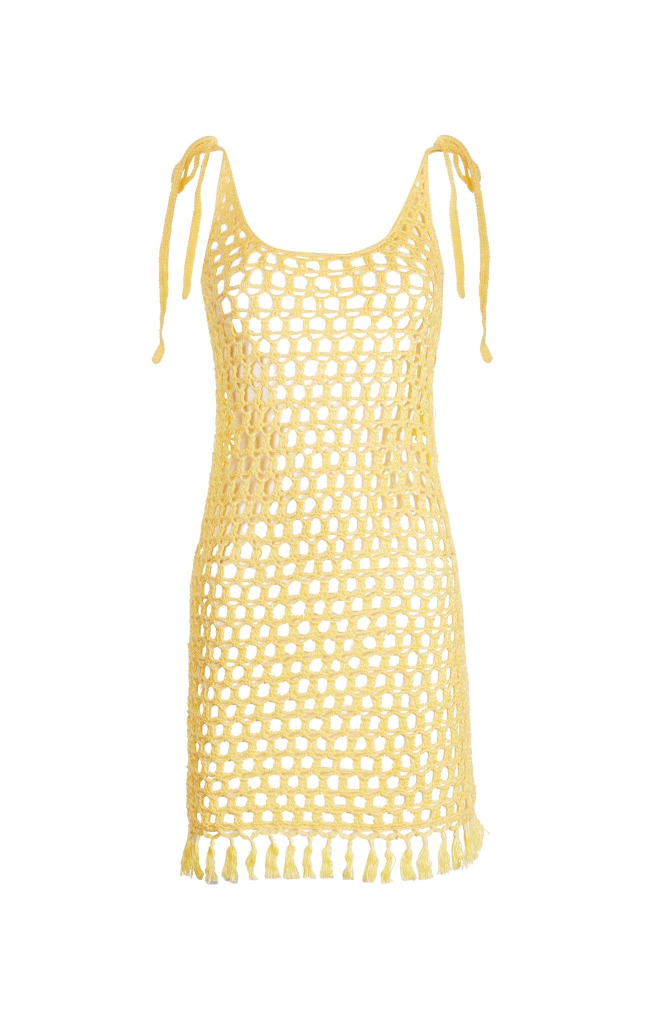 MARYSIA Crochet Mini Dress in Limoncello