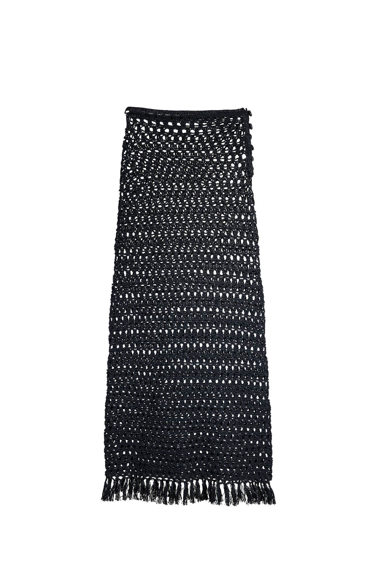 MARYSIA Crochet Long Skirt in Black