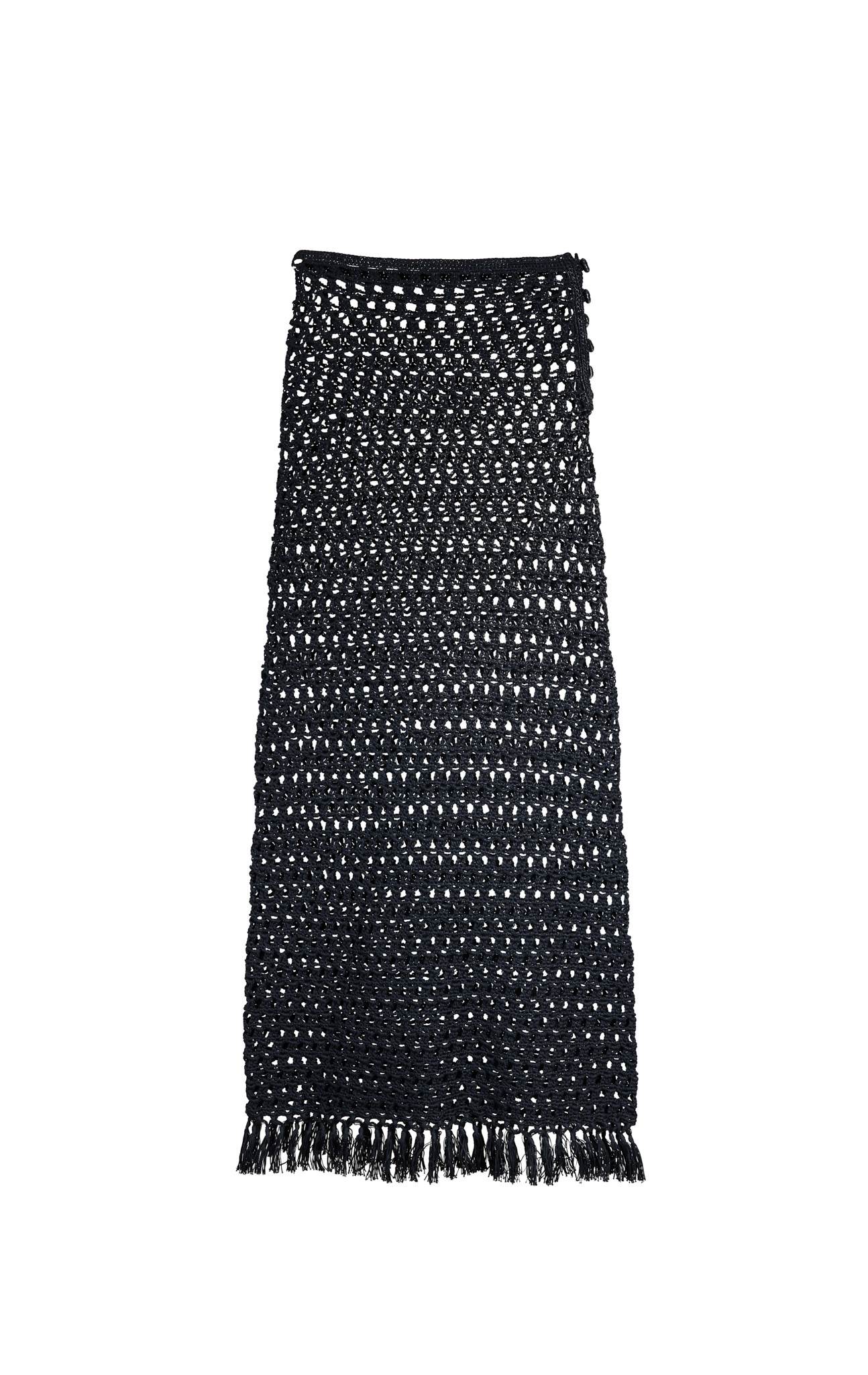 Marysia, Crochet Long Skirt in Black