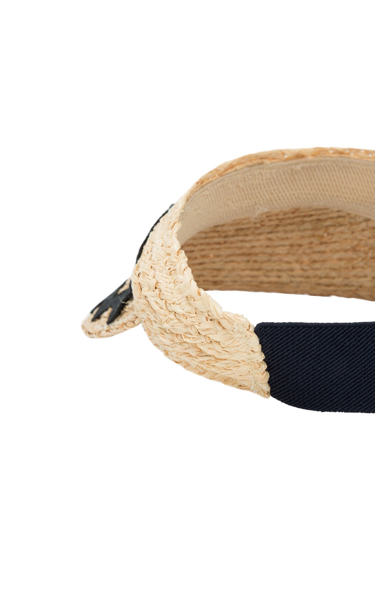 MARYSIA Raffia Visor in Natural/Black