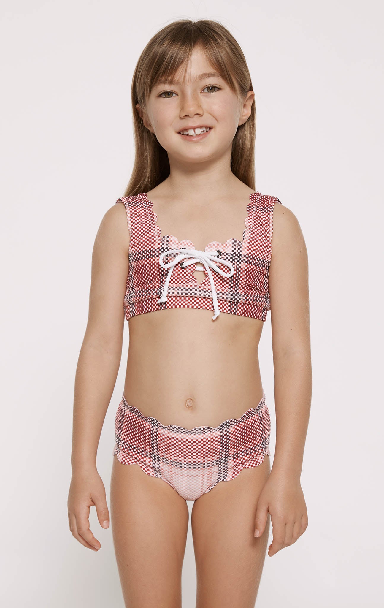 MARYSIA Bumby Palm Springs Tie Top in Plaid/Bloom