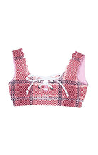 MARYSIA Bumby Palm Springs Tie Top in Plaid/Bloom