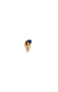RENNA JEWELS 14K Gold Shell Stud Earring with Sapphire