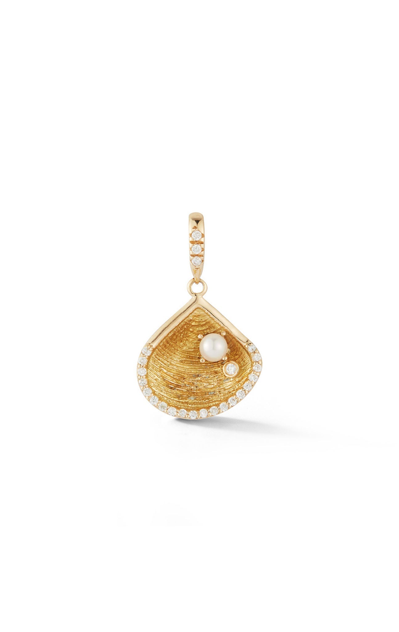 RENNA JEWELS 18k gold pearl and diamond Chappy Pendant