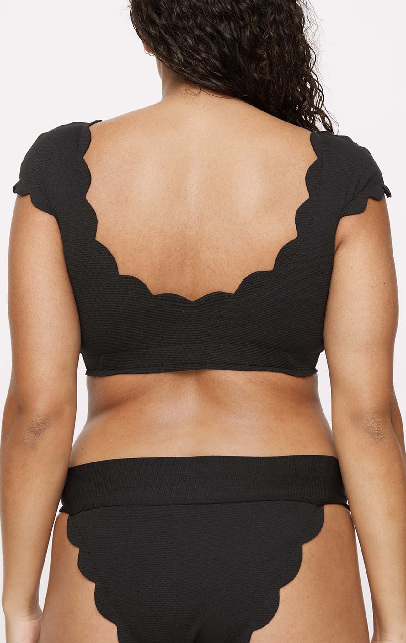 MARYSIA Scalloped Mexico Top in Black/Indigo