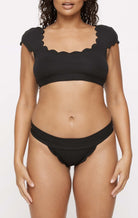 MARYSIA Scalloped Mexico Top in Black/Indigo