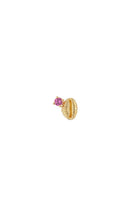 RENNA JEWELS 14K Gold Shell Stud Earring with Pink Sapphire