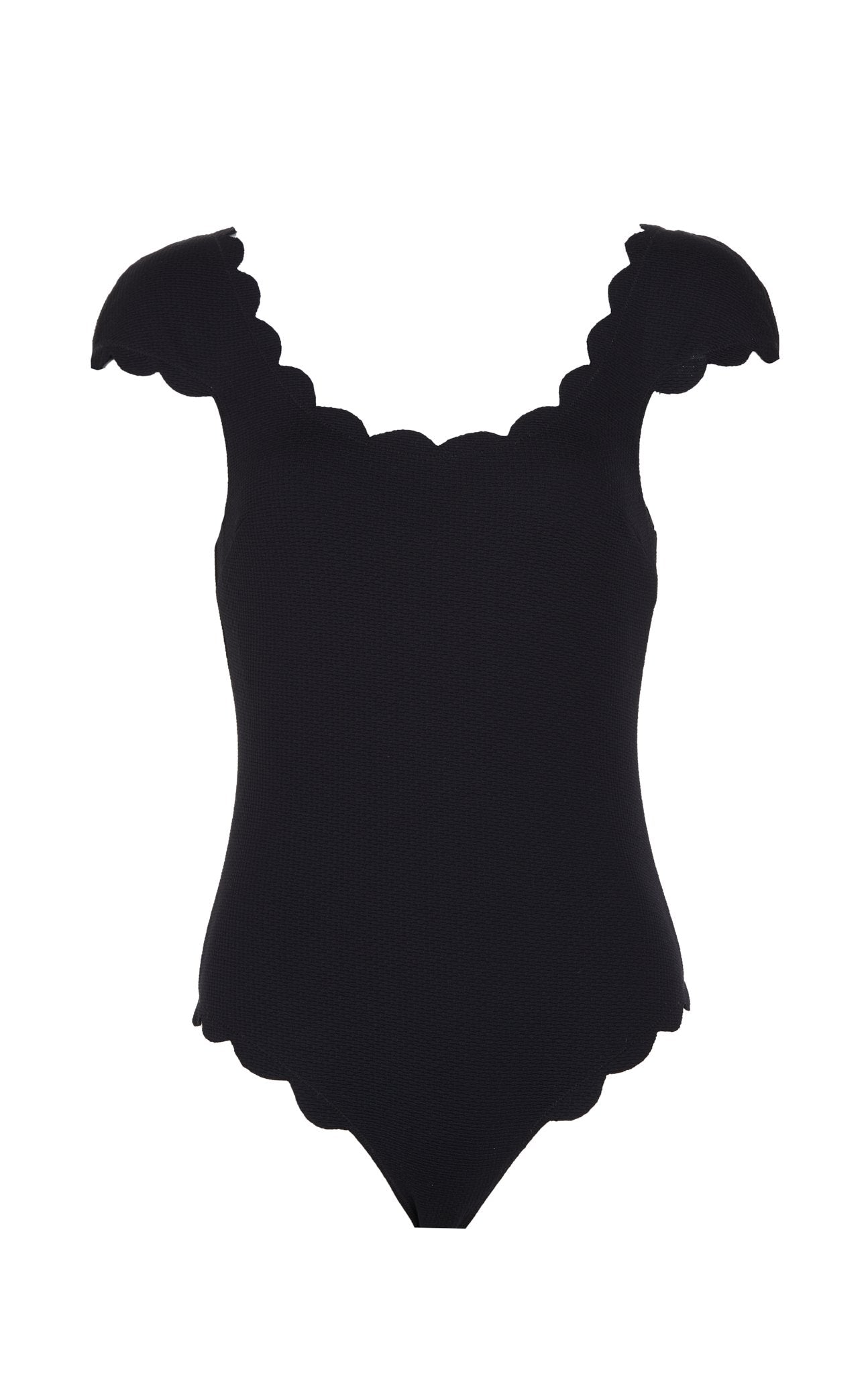 MARYSIA Scalloped Mexico Maillot in Black/Indigo