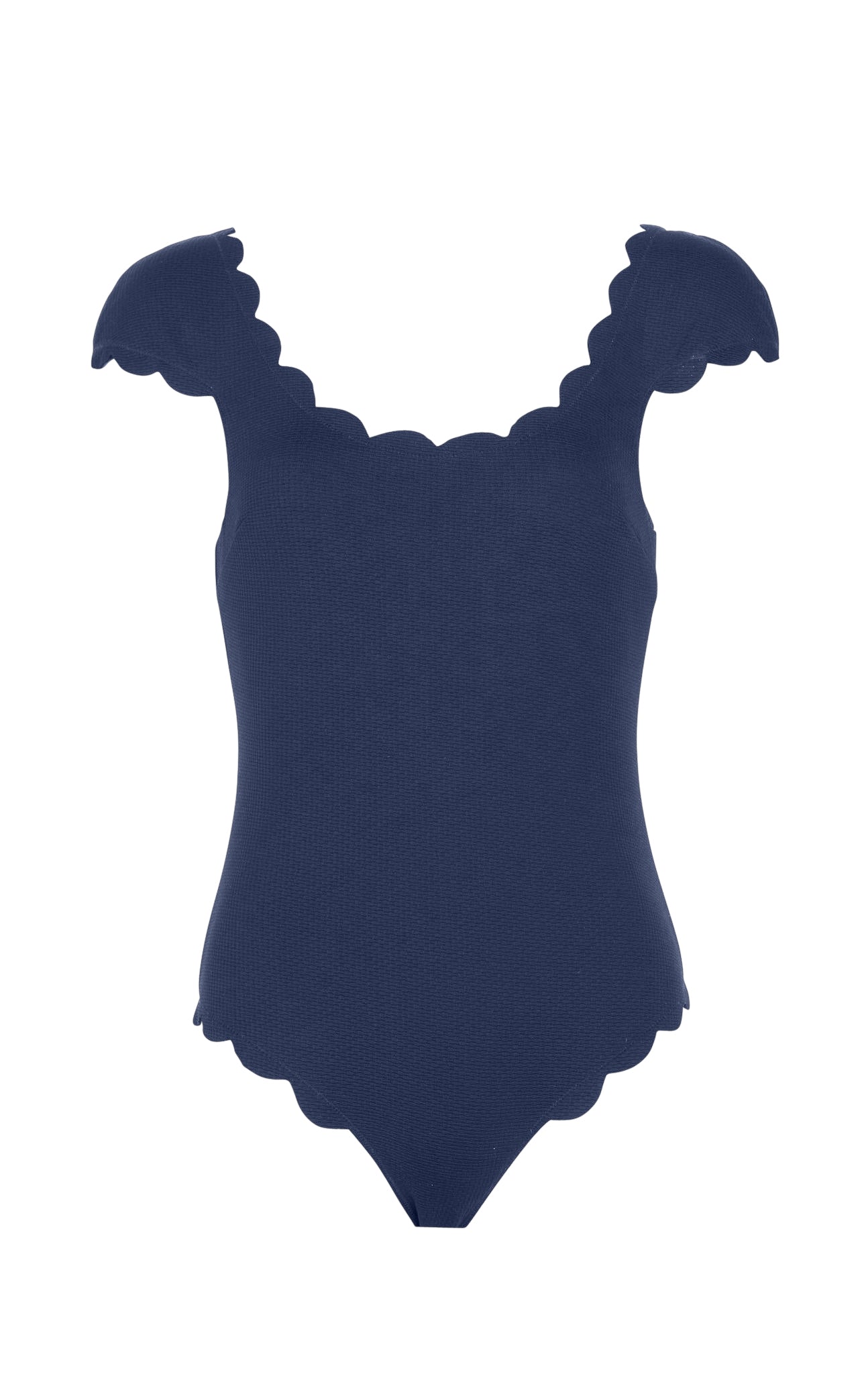 MARYSIA Scalloped Mexico Maillot in Black/Indigo