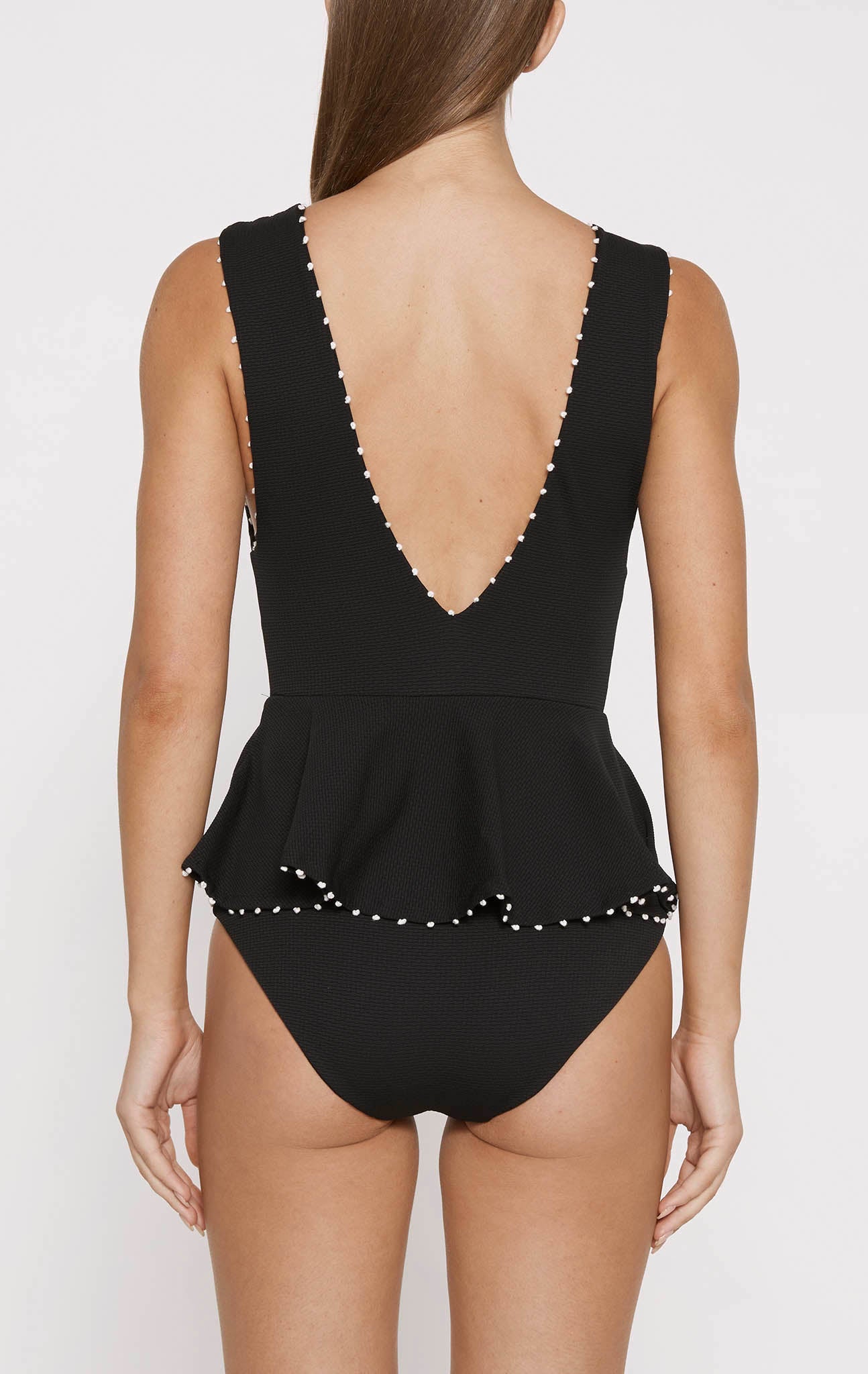 MARYSIA French Gramercy Maillot in Black/Coconut