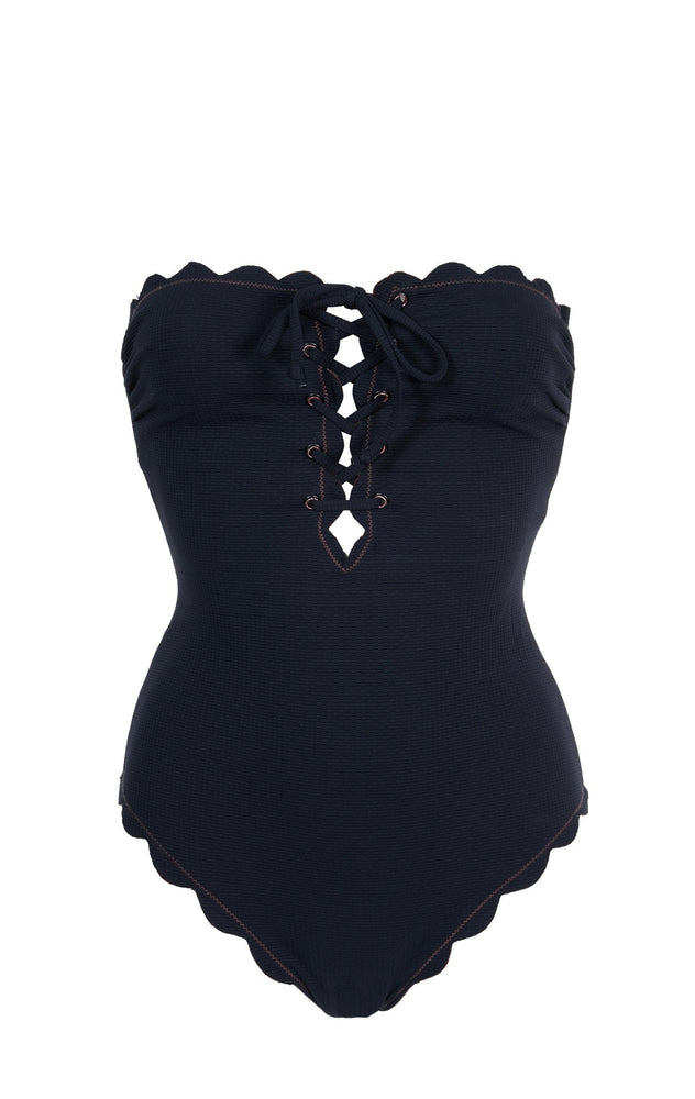 MARYSIA Chesapeake Tie Maillot in Coco/ Black