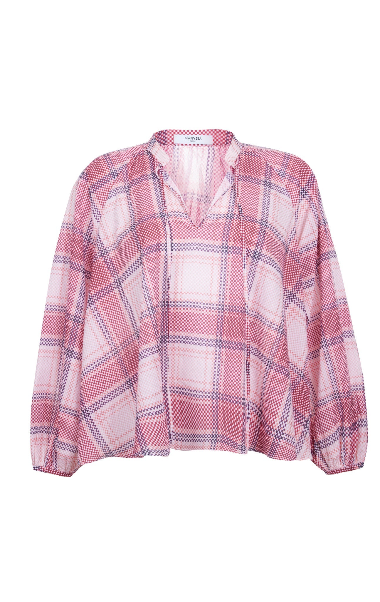 MARYSIA Palm Desert Blouse in Plaid