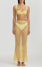 MARYSIA Crochet Long Skirt in Limoncello