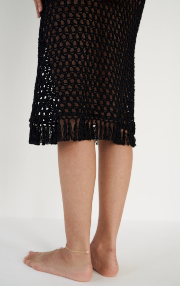 MARYSIA Crochet Sleeveless Dress in Black