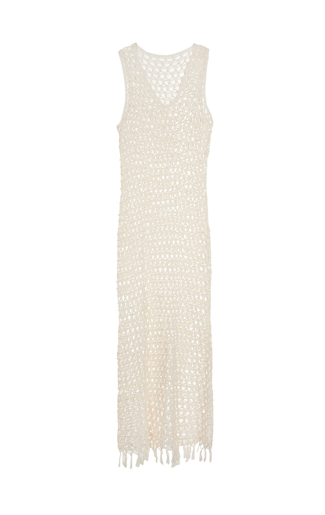 Marysia | Crochet Sleeveless Dress in Natural | Swim and Resortwear