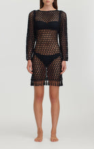 MARYSIA Crochet Full Sleeve Dress in Black