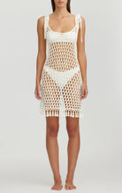 MARYSIA Crochet Mini Dress in Natural