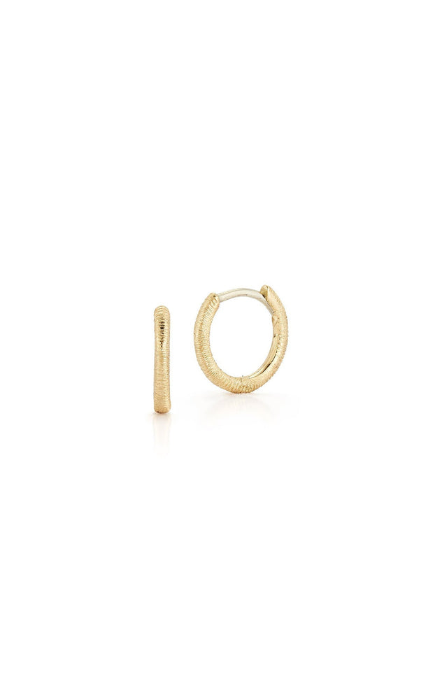 RENNA JEWELS 18k gold Florentine Hoop Earrings - Small