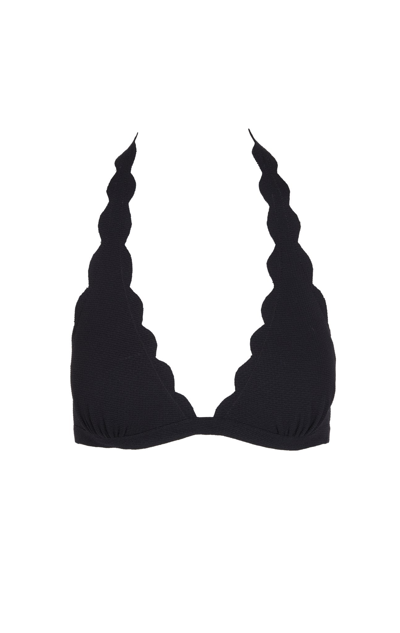 marysia ブラック スカラップエッジ ビキニ Marysia Women's Santa Barbara Bikini Top in Black| Italian