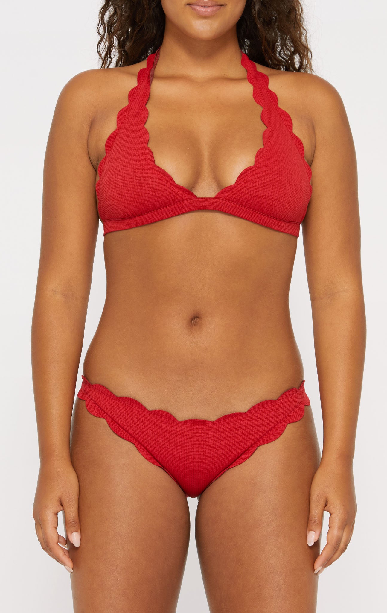 Marysia Women's Scalloped Antibes Bikini Bottom in Black