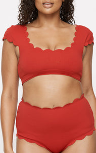 MARYSIA Scalloped Mexico Top in Scooter