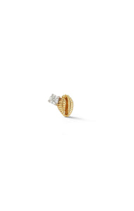 RENNA JEWELS 14K Gold Shell Stud Earring with Diamond