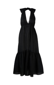 MARYSIA Backless Seashell Long Dress in Black