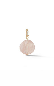 RENNA JEWELS Dream Shell Pendant - Rose Quartz Scallop With Mother of Pearl